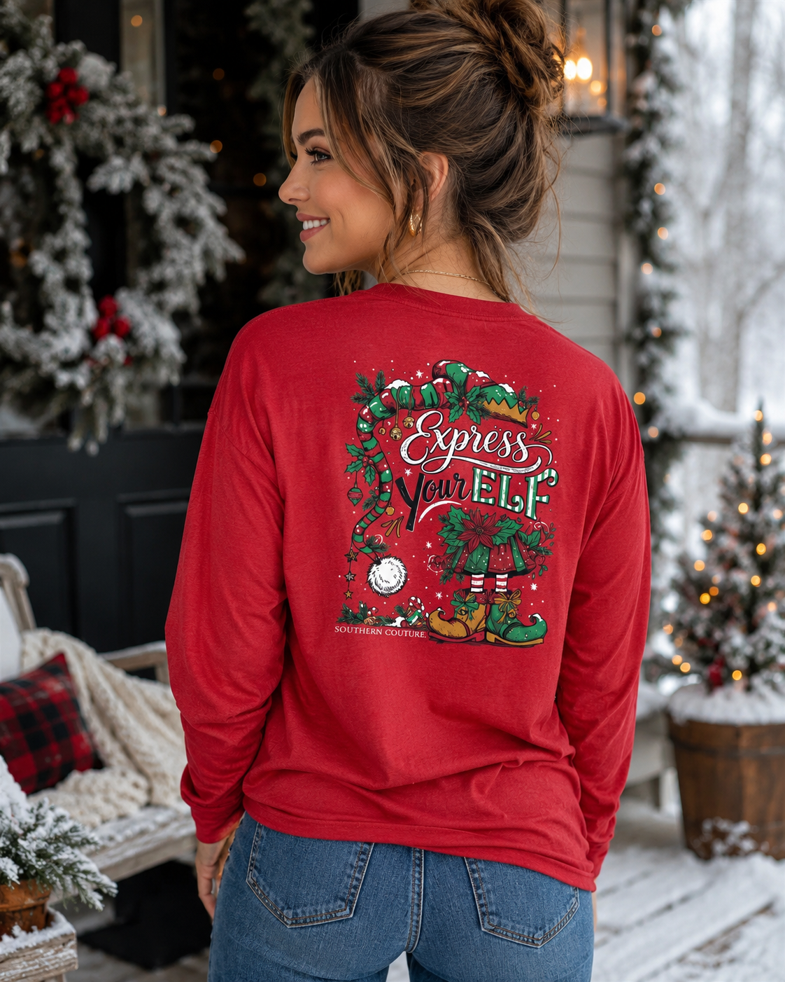 Southern Couture Classic Express Your Elf Holiday Long Sleeve T-Shirt