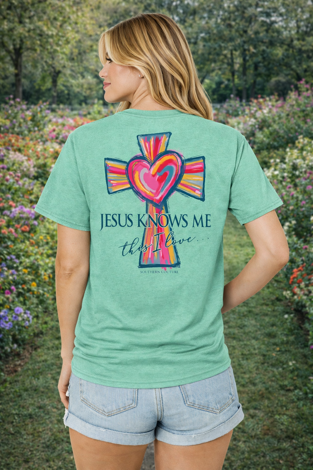 Southern Couture Jesus Knows Me Comfort Colors T-Shirt