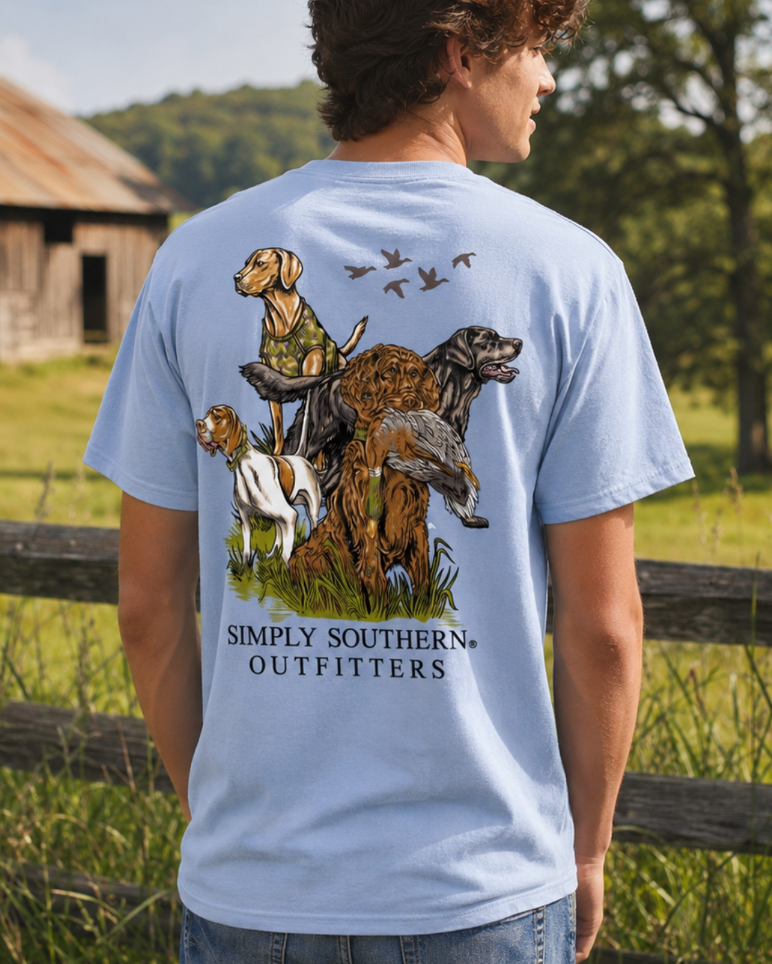 Simply Southern Hunt Dogs Mineral Washed Unisex T-Shirt