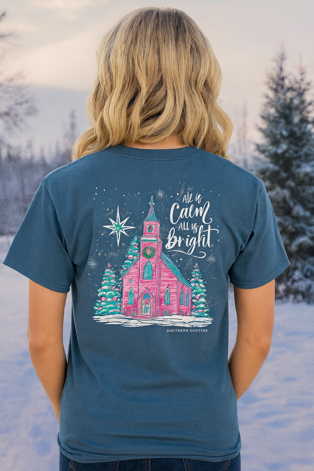 Southern Couture Classic All Is Calm Holiday T-Shirt