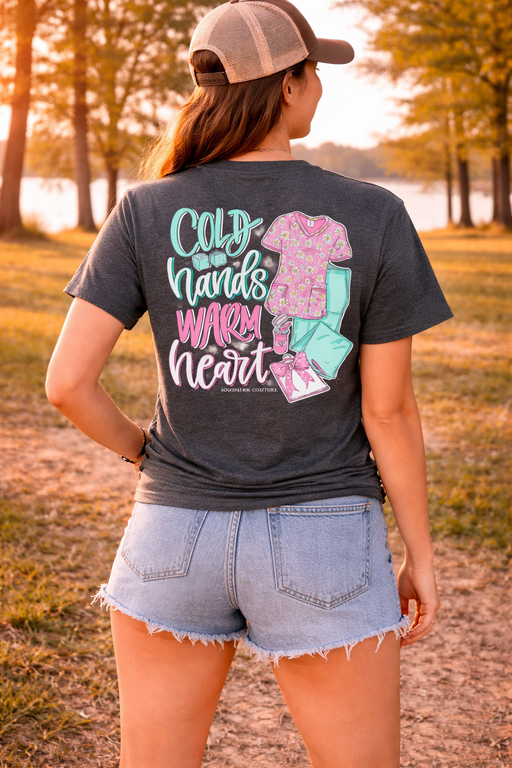 Southern Couture Classic Cold Hands Warm Heart Scrub Life T-Shirt