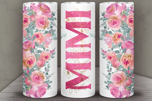 Floral MIMI 20 oz Skinny Tumbler Cup With Straw