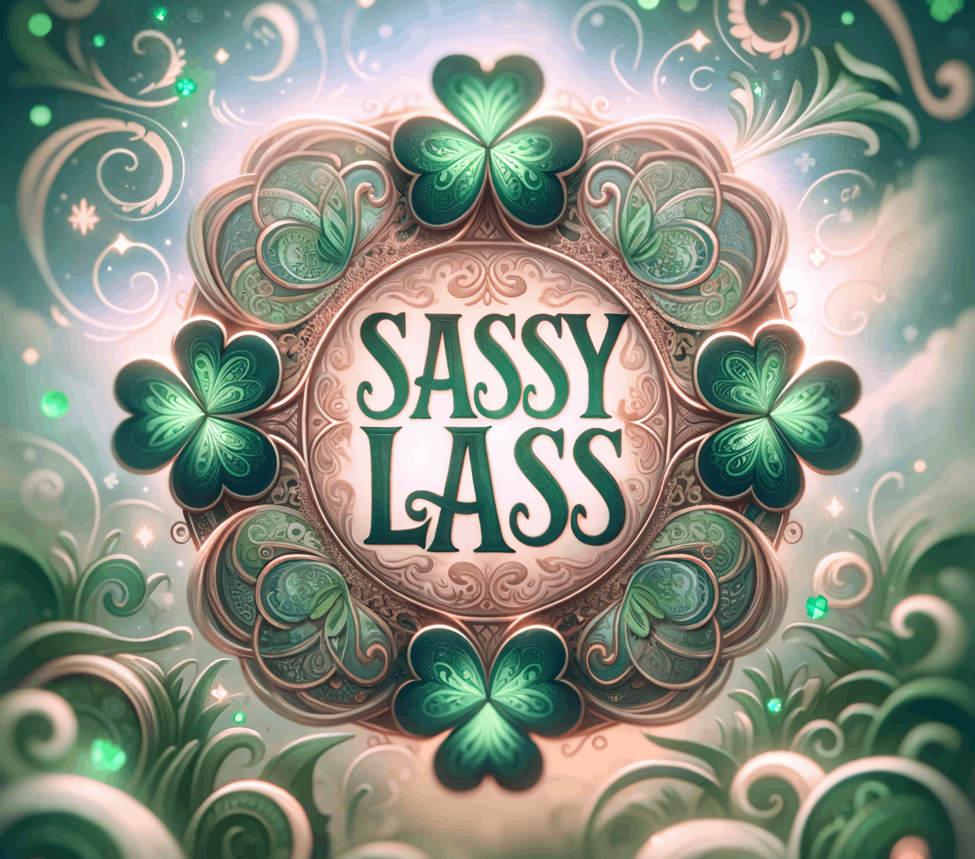 Sassy Lass Irish 20 oz Skinny Tumbler Cup With Straw