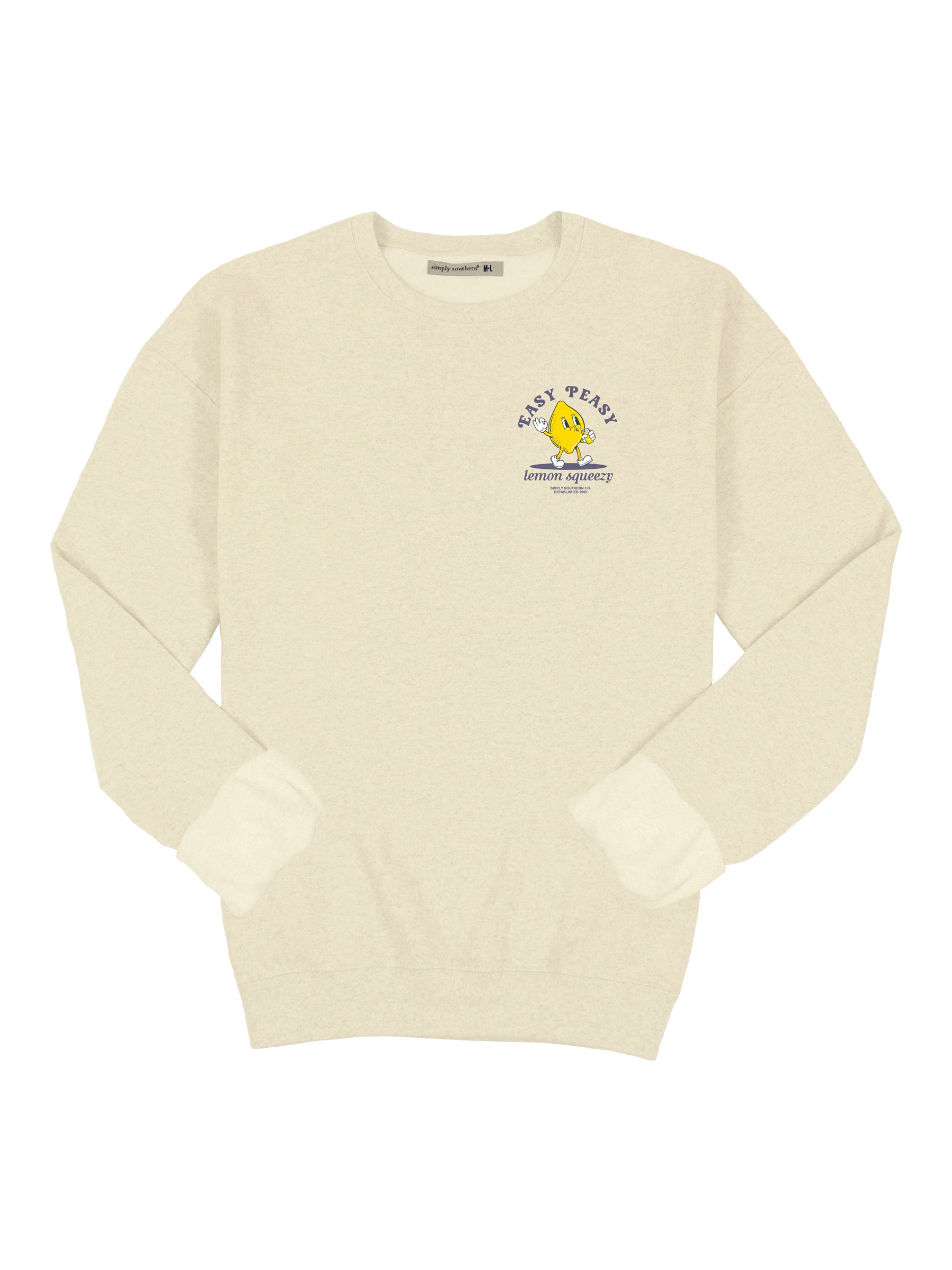 Simply Southern Easy Peasy Lemon Long Sleeve Crew Sweatshirt