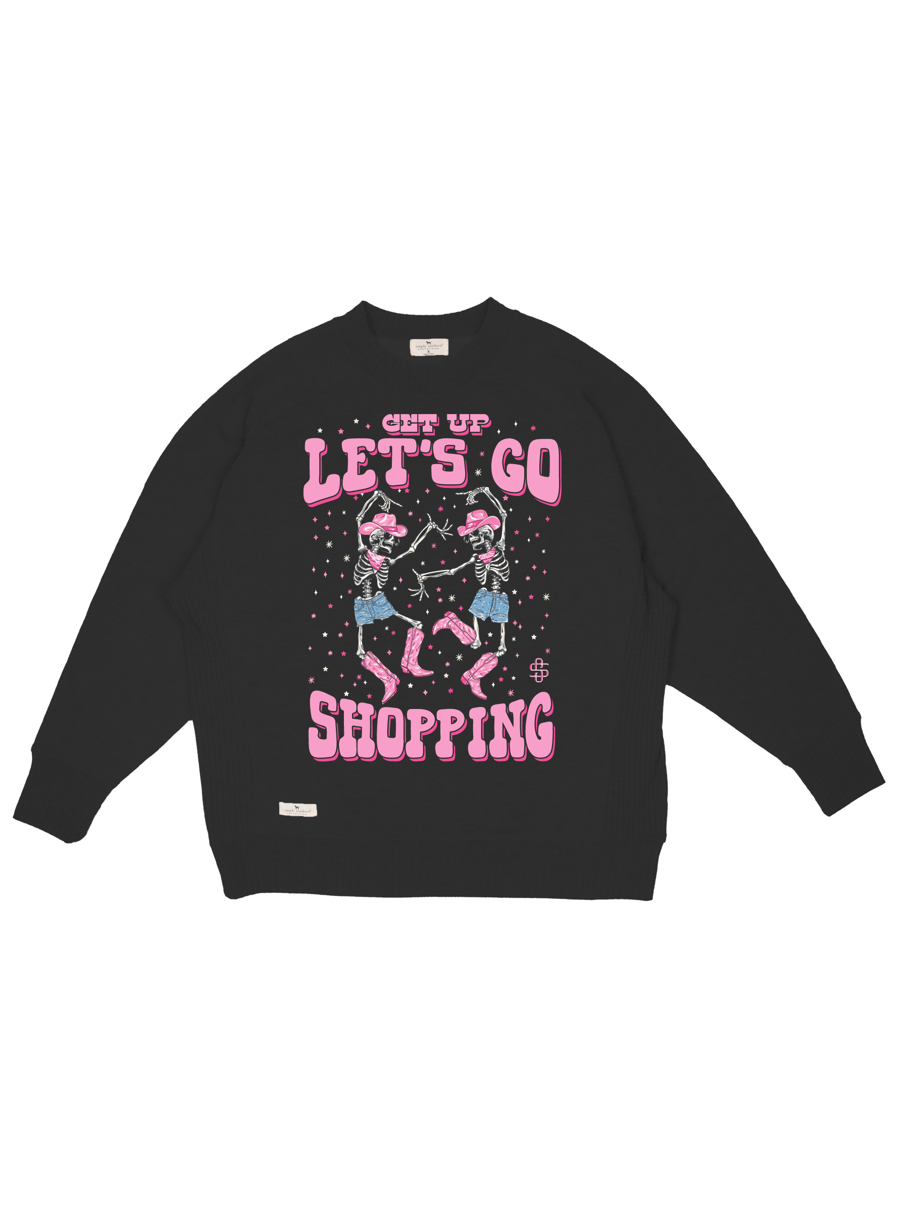 Simply Southern Let&#39;s Go Shopping Long Sleeve Crew Sweatshirt