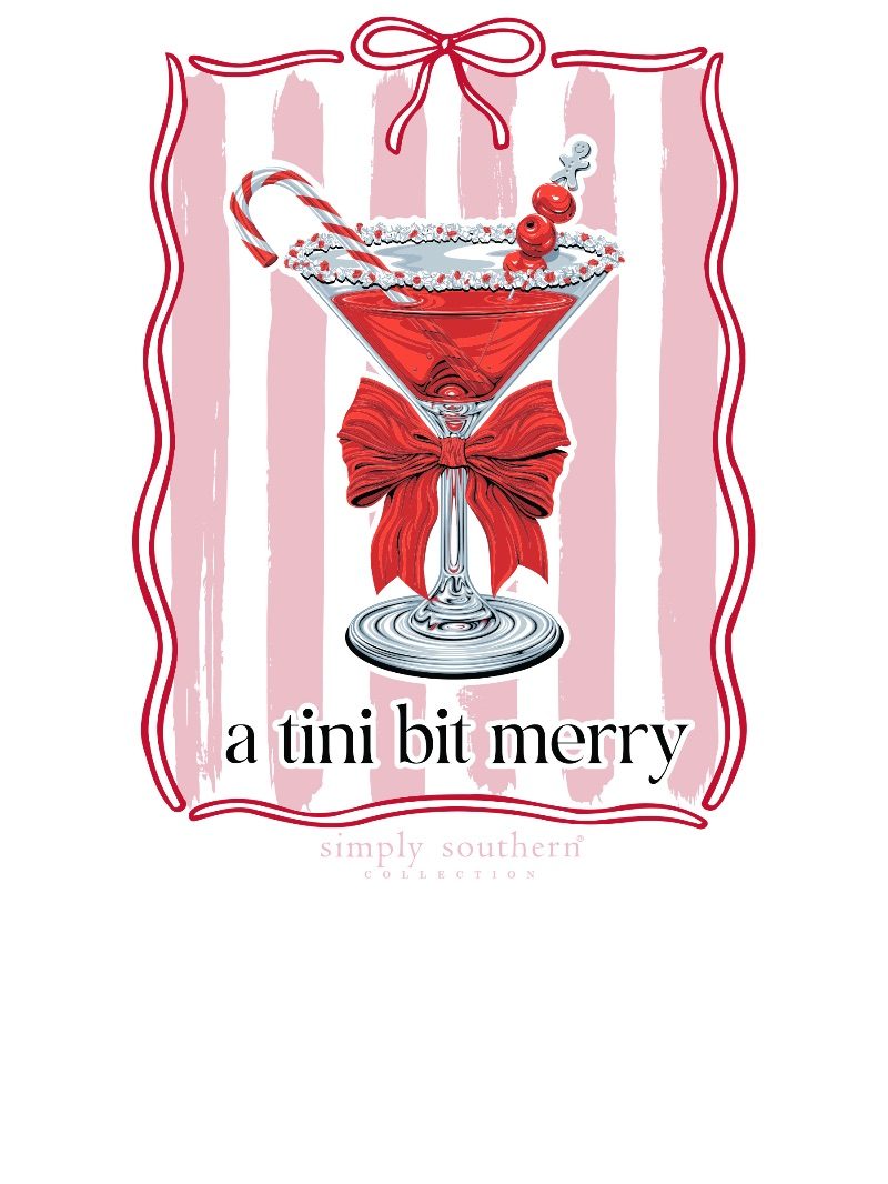 Simply Southern Tini Bit Merry Holiday Long Sleeve Crew Sweatshirt
