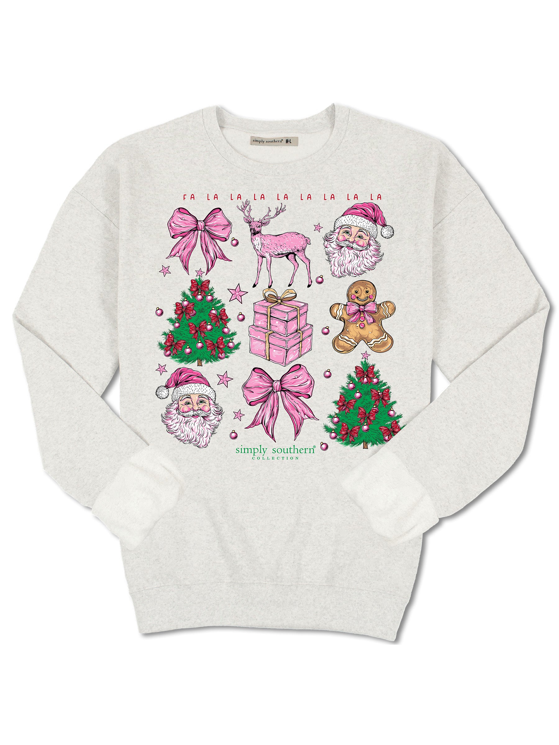 Simply Southern Tree Santa Holiday Long Sleeve Crew Sweatshirt