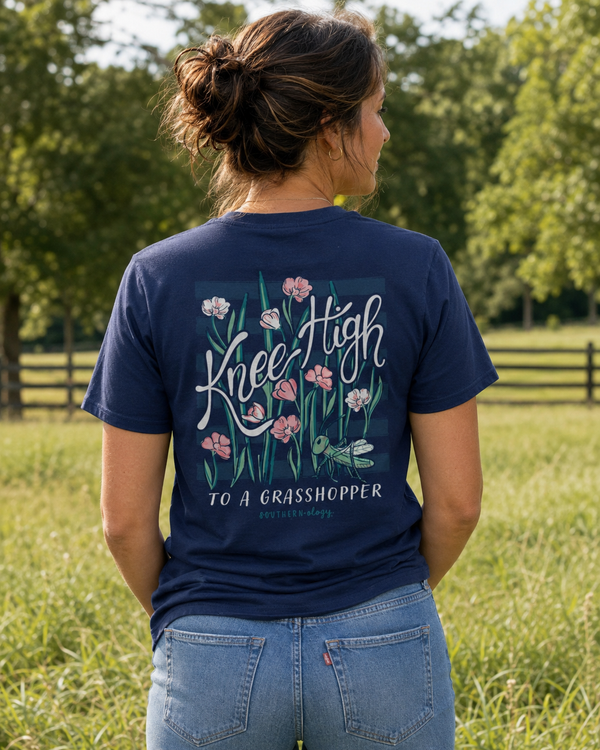 Southernology Floral Knee High Comfort Colors T-Shirt - SimplyCuteTees