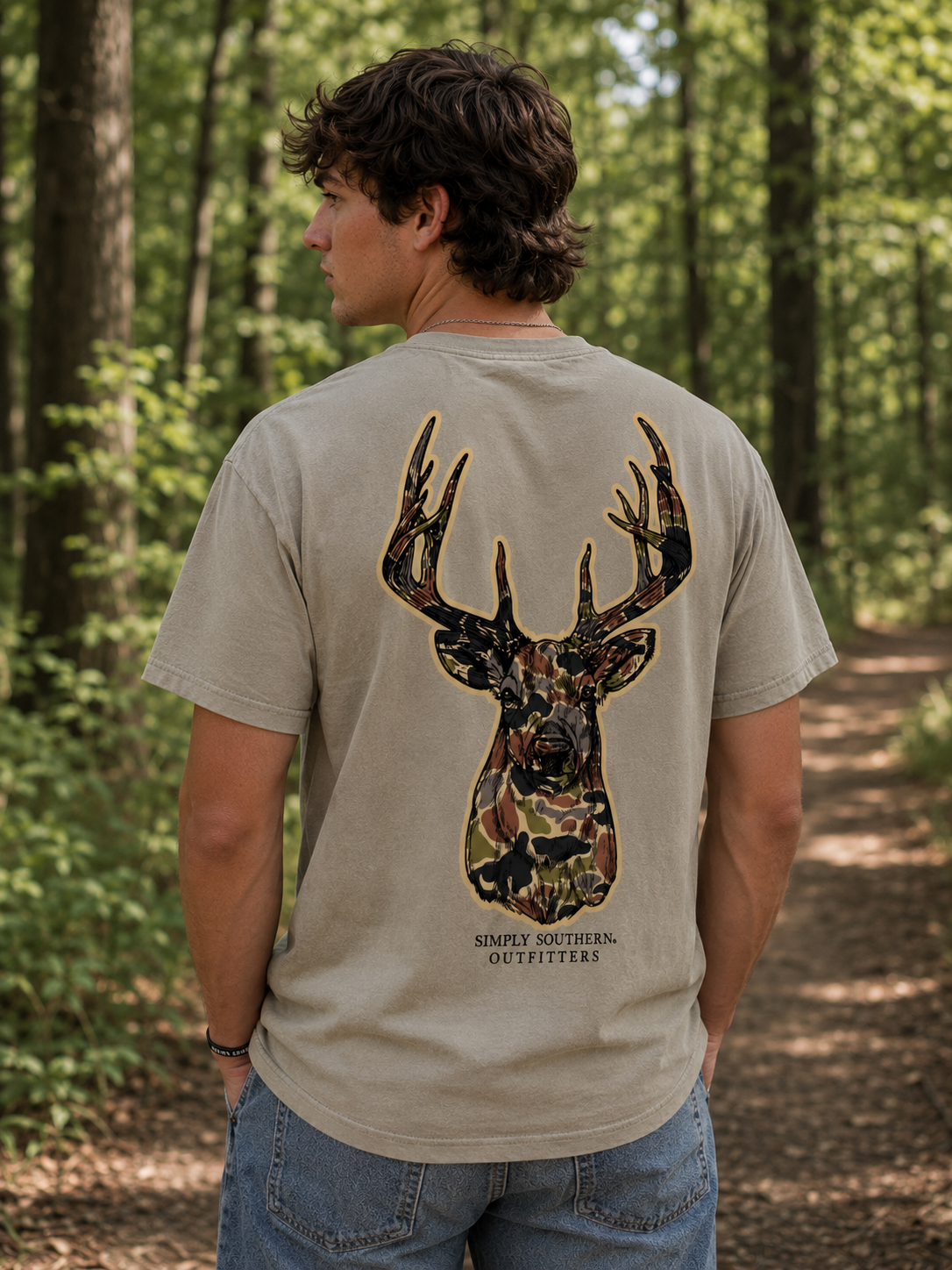 Simply Southern Camo Deer Mineral Washed Unisex T-Shirt
