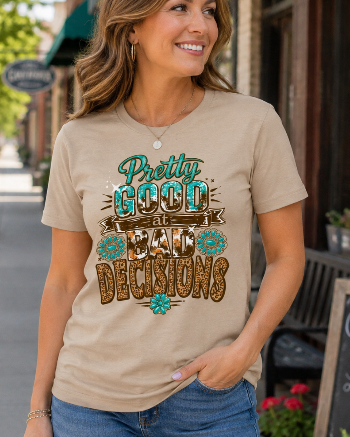 Girlie Girl Lulu Mac Good At Bad Decisions Canvas T-Shirt