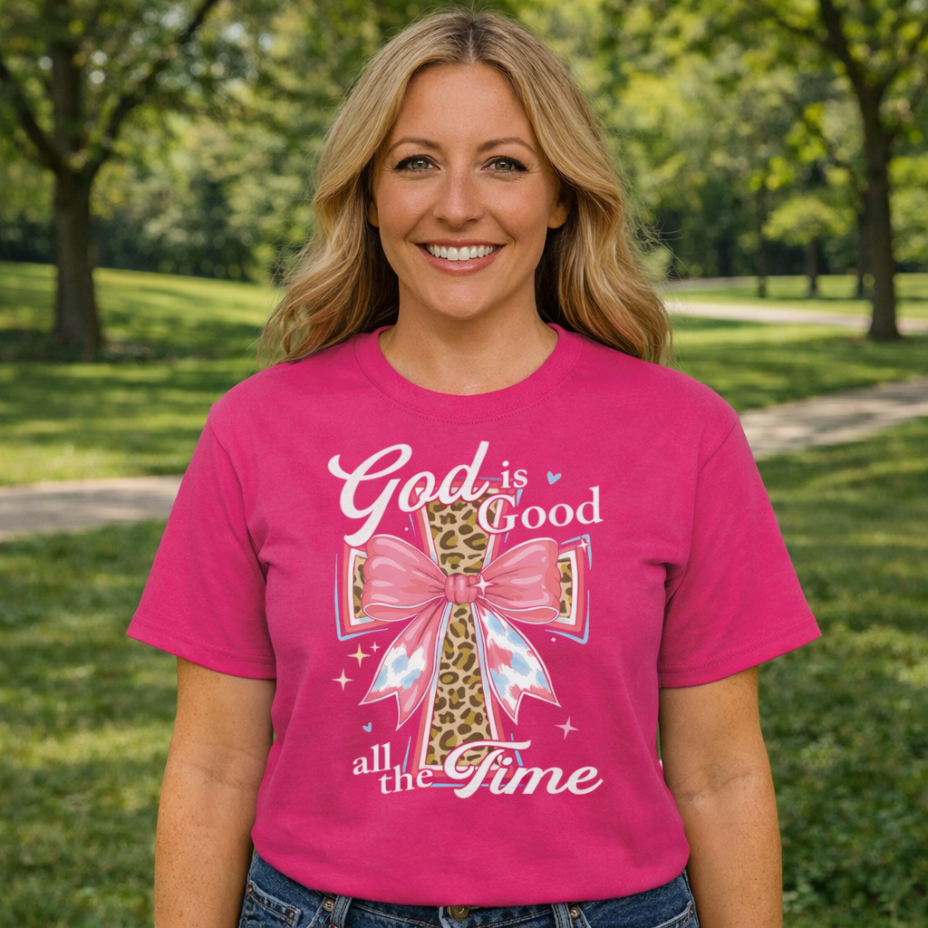 Girlie Girl Lulu Mac God Is Good Cross Canvas T-Shirt