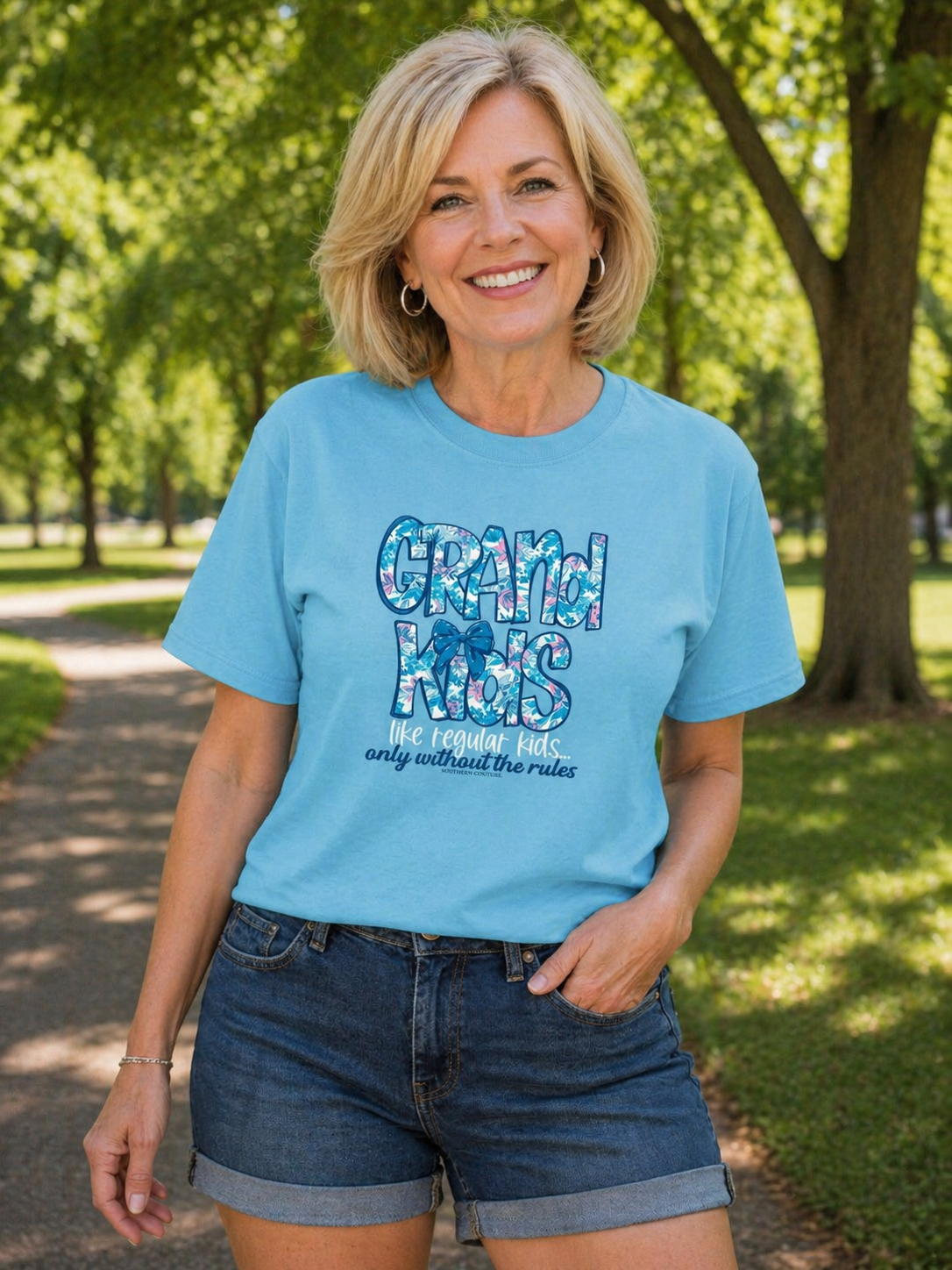 Southern Couture Soft Pattern Letter Grandkids T-Shirt