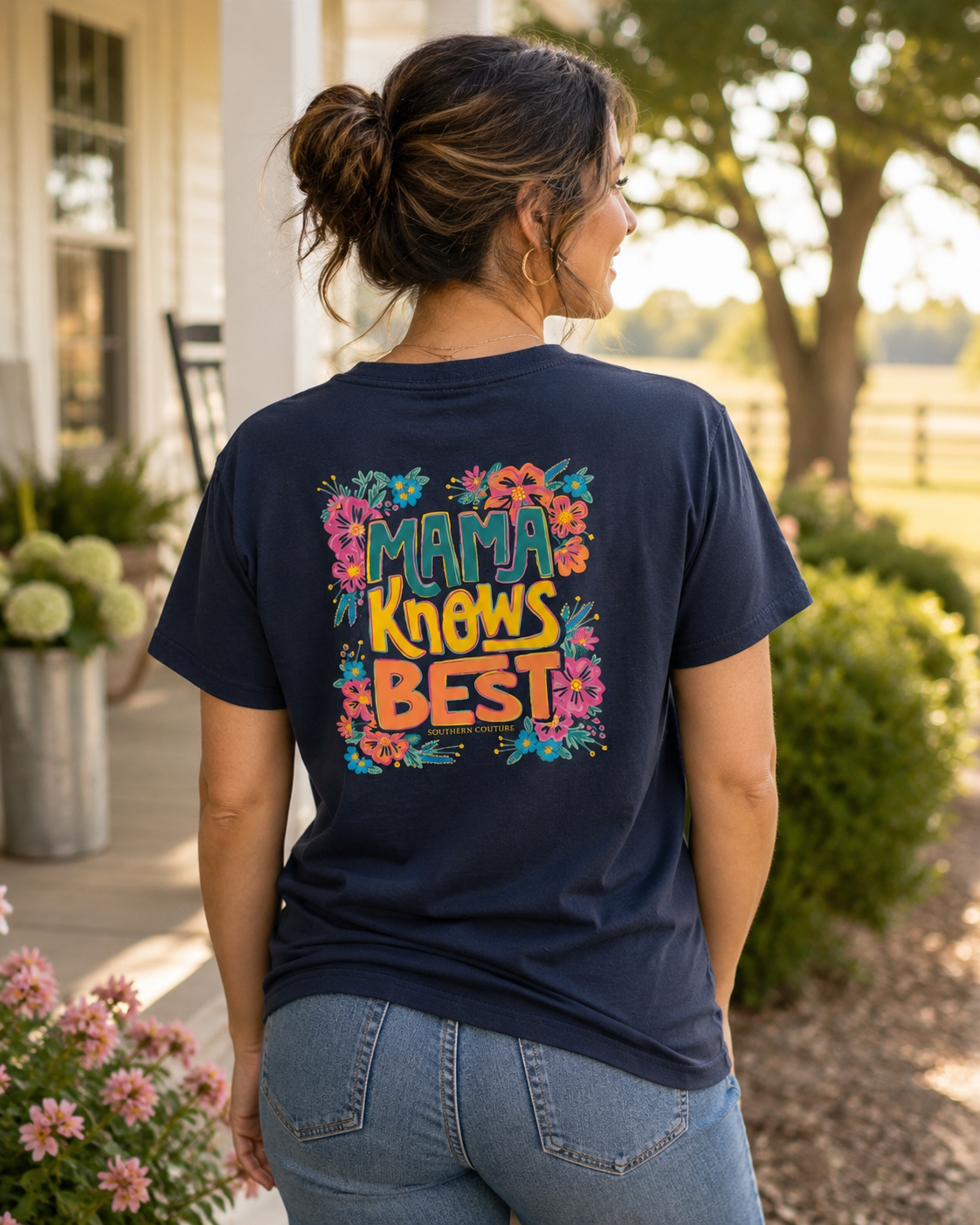 Southern Couture Classic Mama Knows Best Navy T-Shirt