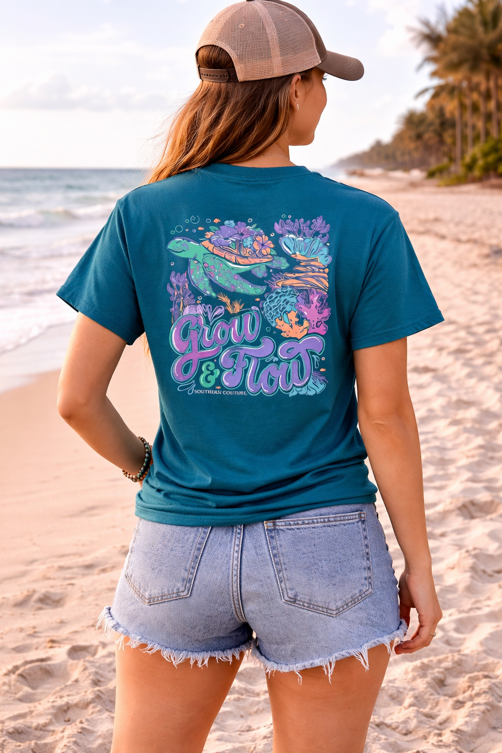 Southern Couture Classic Grow and Flow Turtle T-Shirt