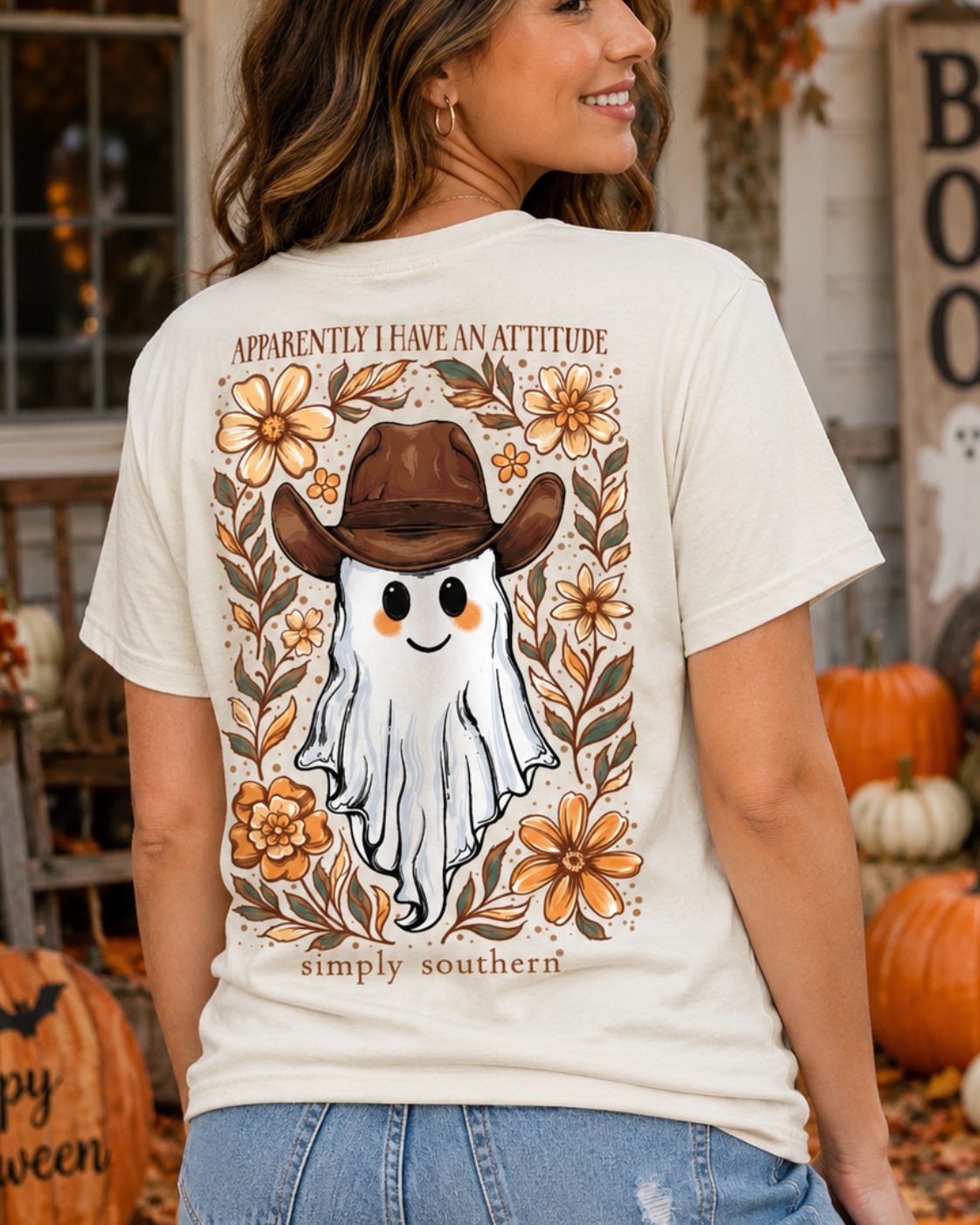Simply Southern Have An Attitude Ghost Fall T-Shirt