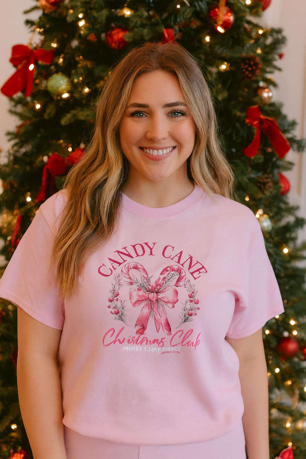 Southern Couture Soft Candy Cane Christmas Club T-Shirt