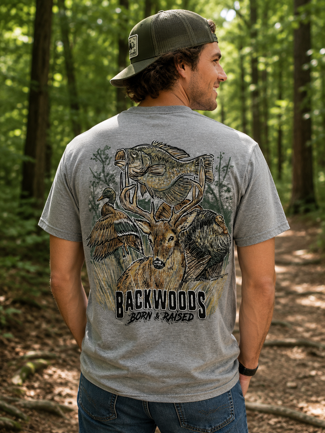 Backwoods Born & Raised Wildlife Comfort Colors Unisex T-Shirt