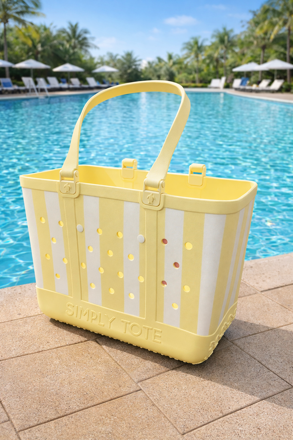 Simply Southern Stripe Beach Waterproof Washable Large Tote Bag