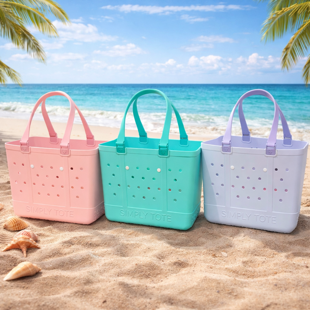 Simply Southern Solid Beach Waterproof Washable Large Tote Bag
