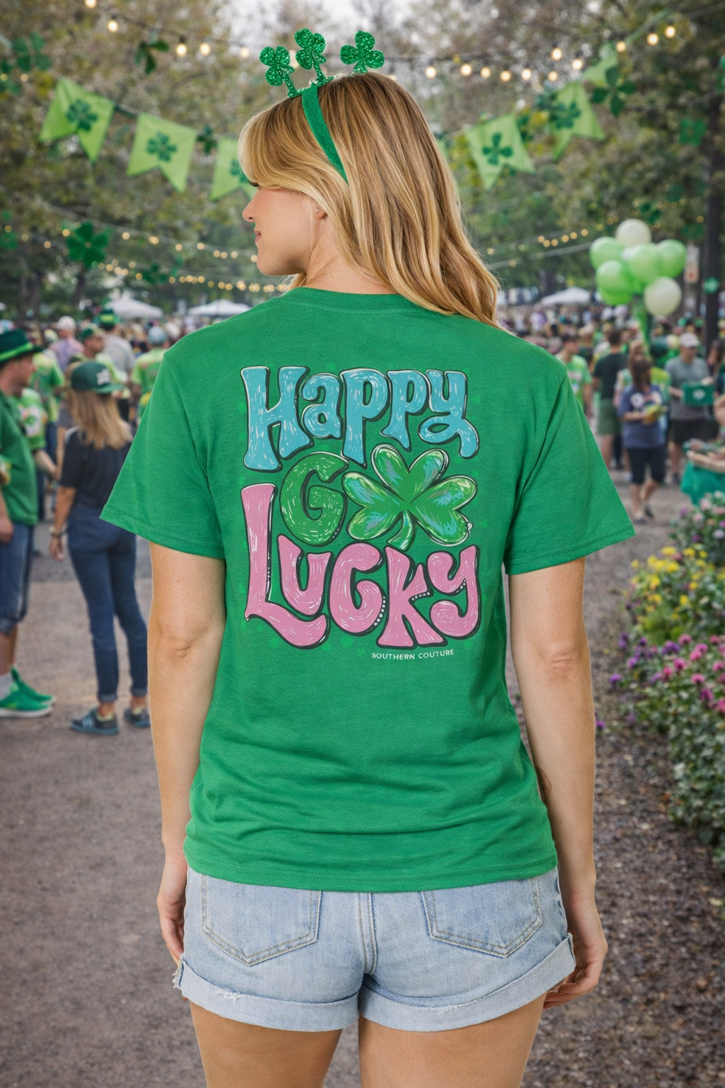 Southern Couture Classic Happy Go Lucky Irish T-Shirt
