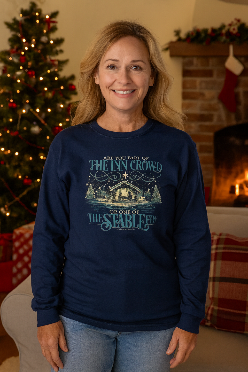 Southern Couture Soft The Inn Crowd Holiday Long Sleeve T-Shirt