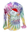 Southern Attitude Christmas Fine Cat Long Sleeve Tie Dye T-Shirt