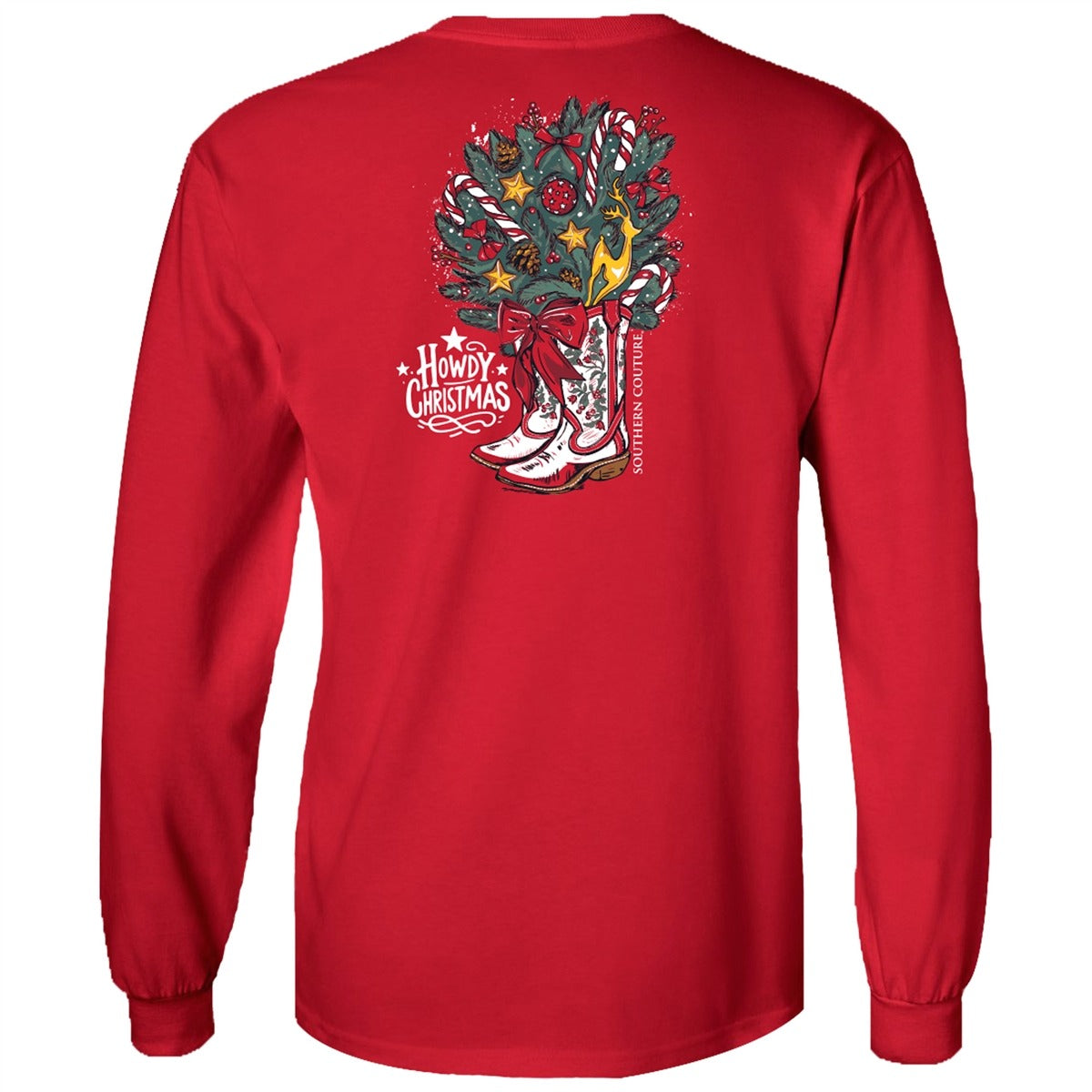 Southern Couture Classic Howdy Christmas Long Sleeve T-Shirt
