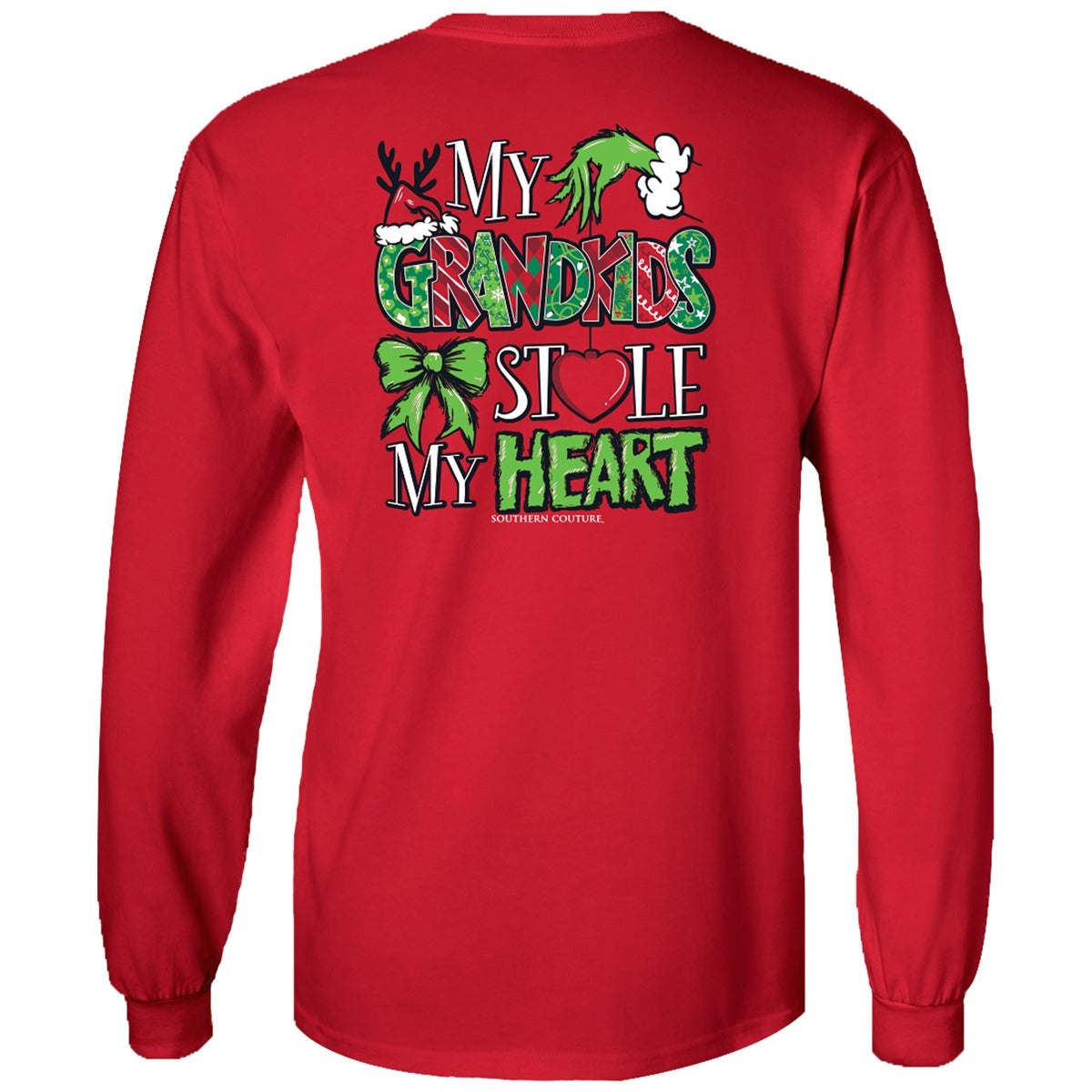 Southern Couture Classic My Grandkids Stole My Heart Holiday Long Sleeve T-Shirt