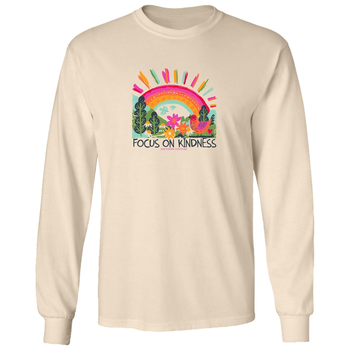 Southern Couture Focus On Kindness Comfort Colors Long Sleeve T-Shirt