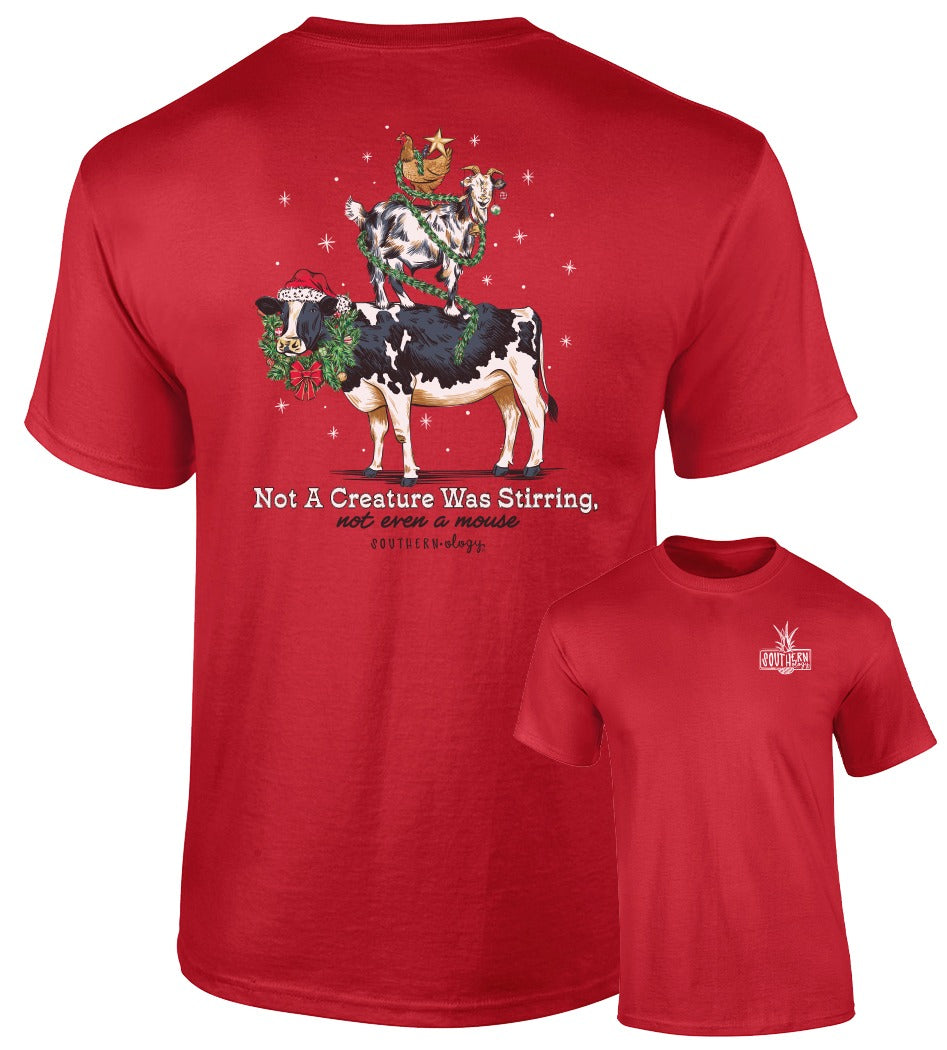Southernology Barnyard Christmas Holiday Comfort Colors T-Shirt