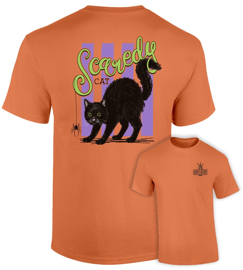 Southernology Scaredy Cat Stripes Fall Comfort Colors T-Shirt