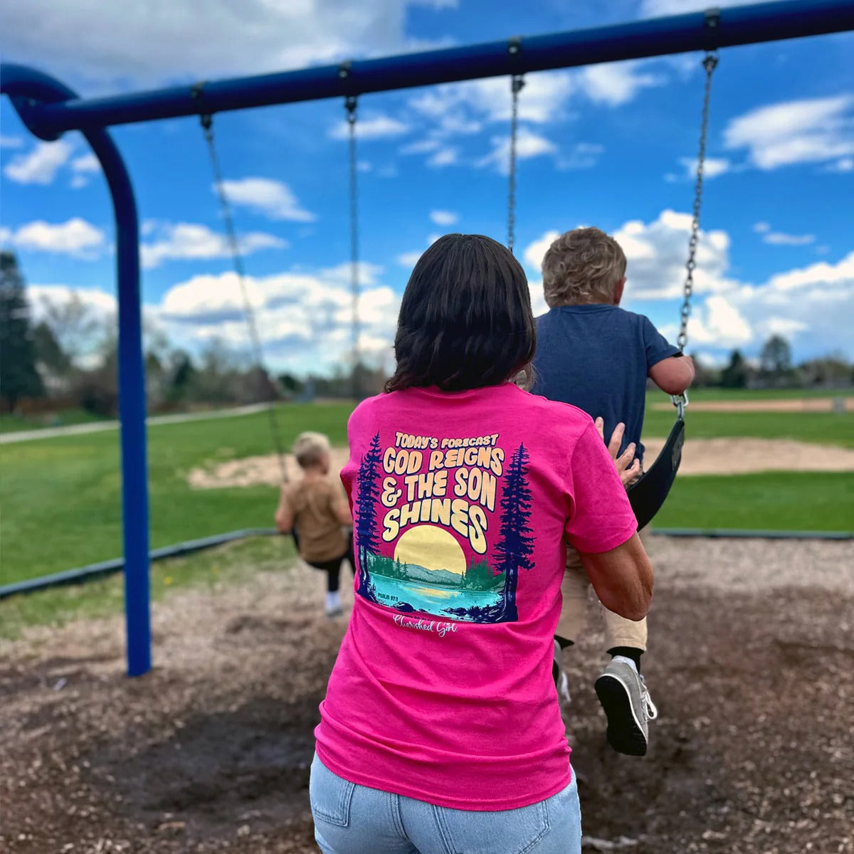 Cherished Girl God Reigns Son Shines Faith T-Shirt