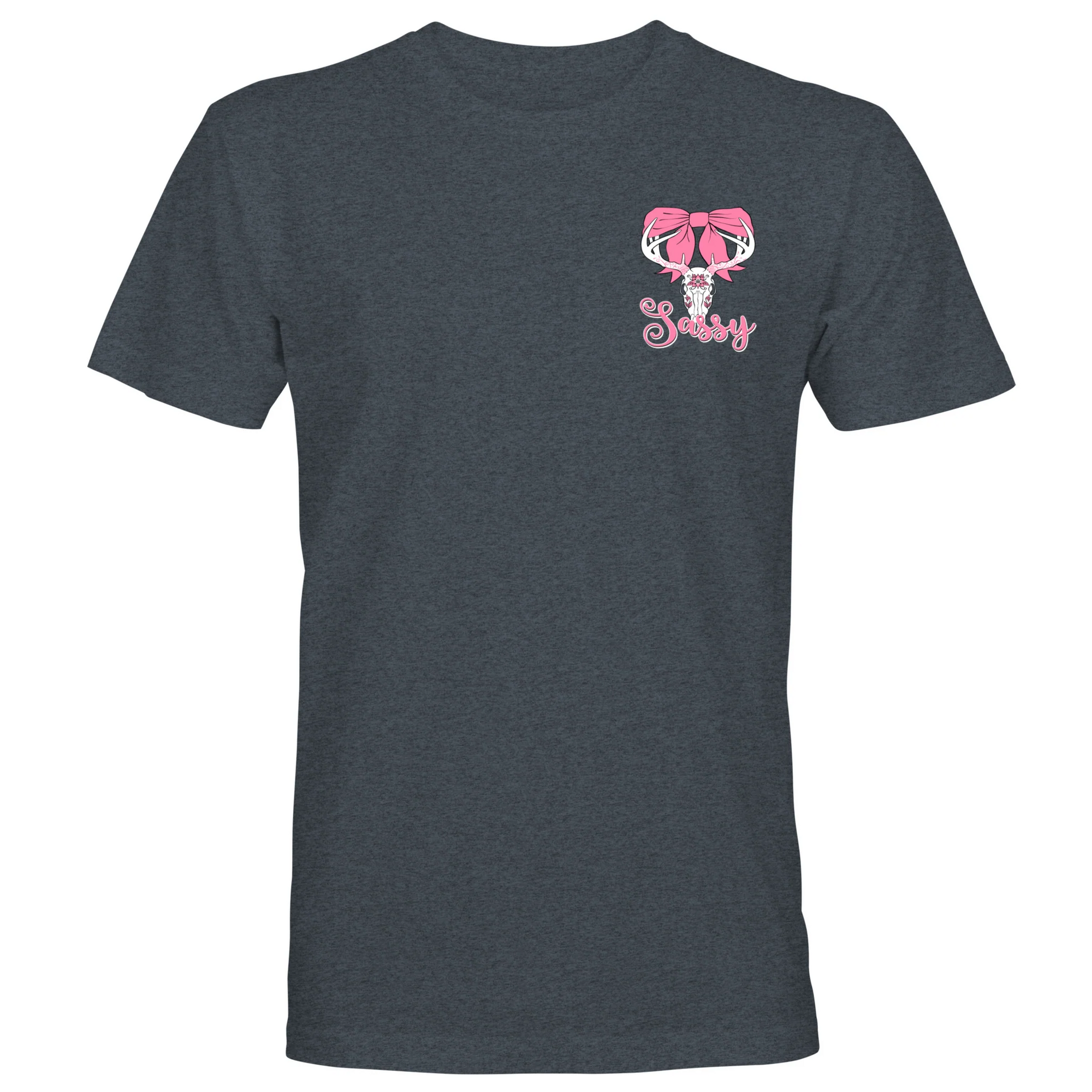 Southern Attitude Sassy Dear Skull Camo Bow T-Shirt