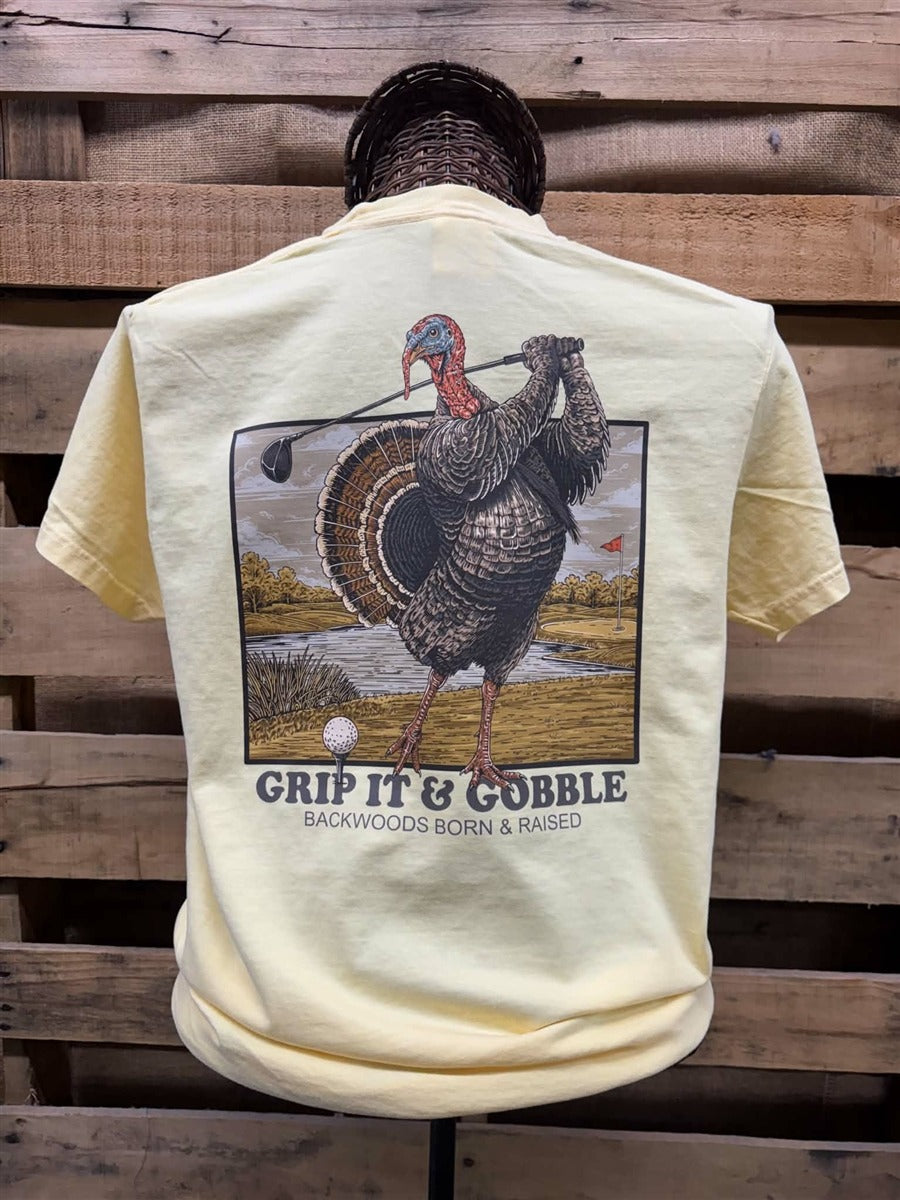 Backwoods Born &amp; Raised Grip Gobble Comfort Colors Unisex T-Shirt