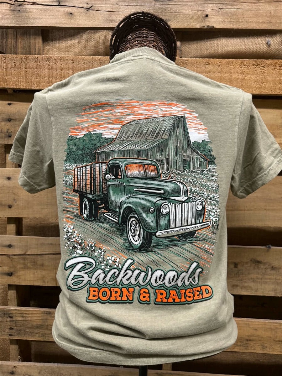 Backwoods Born &amp; Raised Farm Truck Comfort Colors Unisex T-Shirt