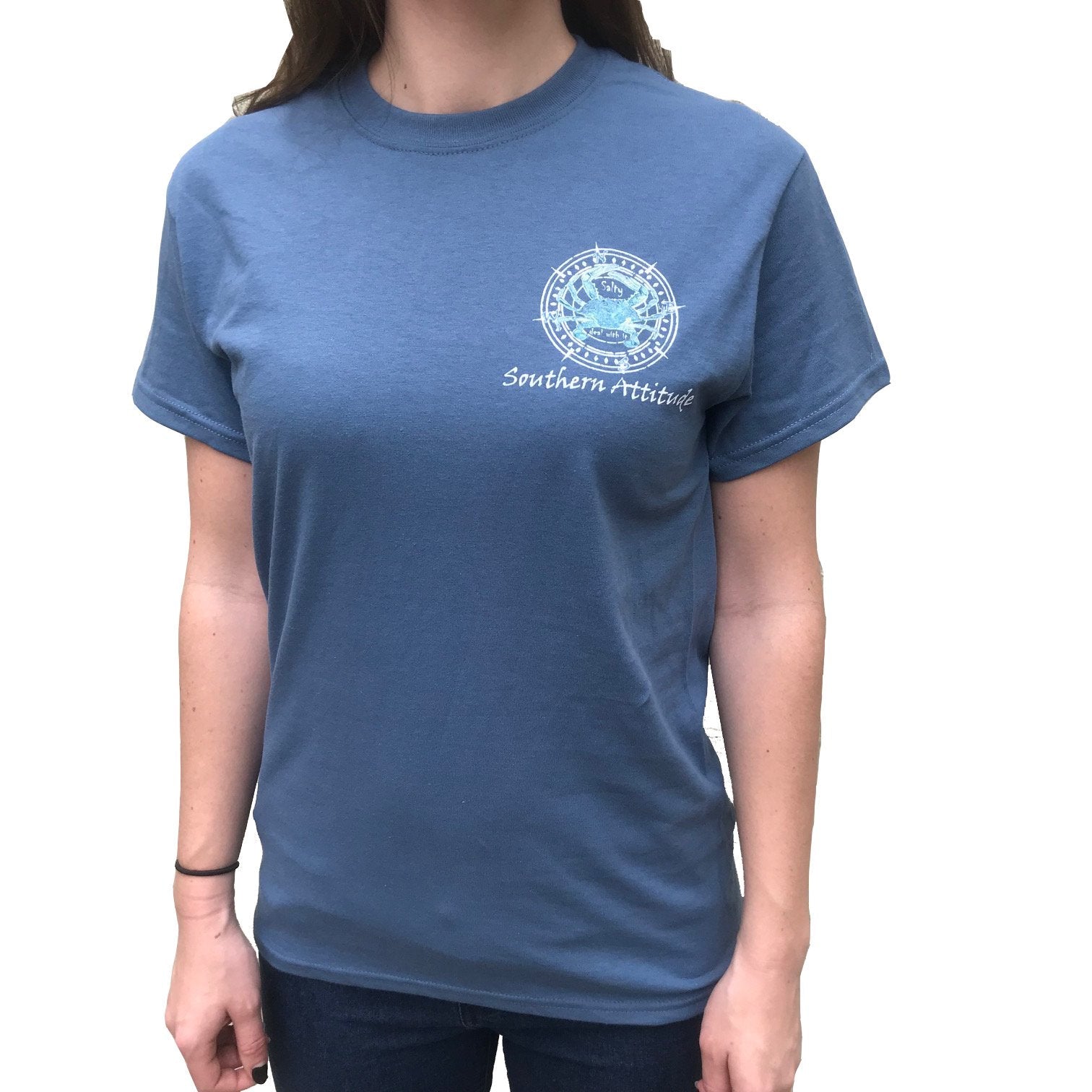 Southern Attitude Crab Compass Indigo Unisex T-Shirt