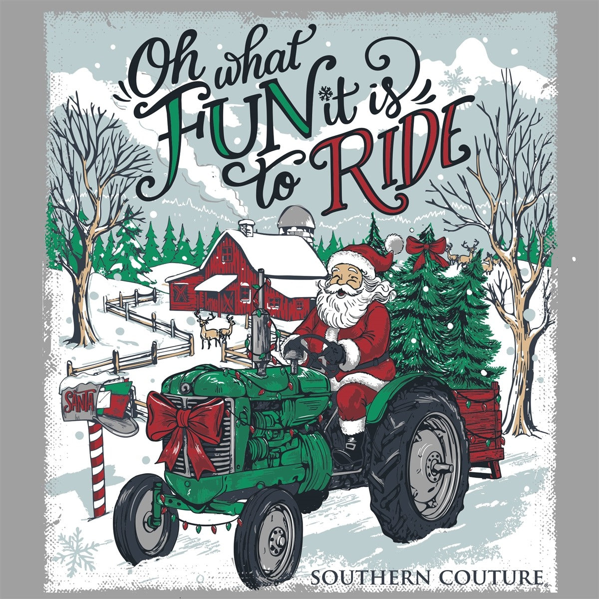 Southern Couture Classic Oh What Fun Tractor Holiday T-Shirt
