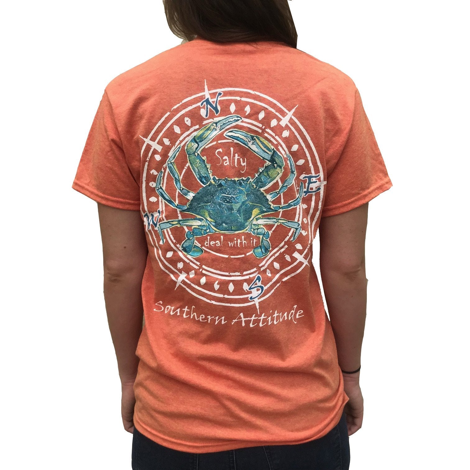 Southern Attitude Crab Compass Sunset Unisex T-Shirt