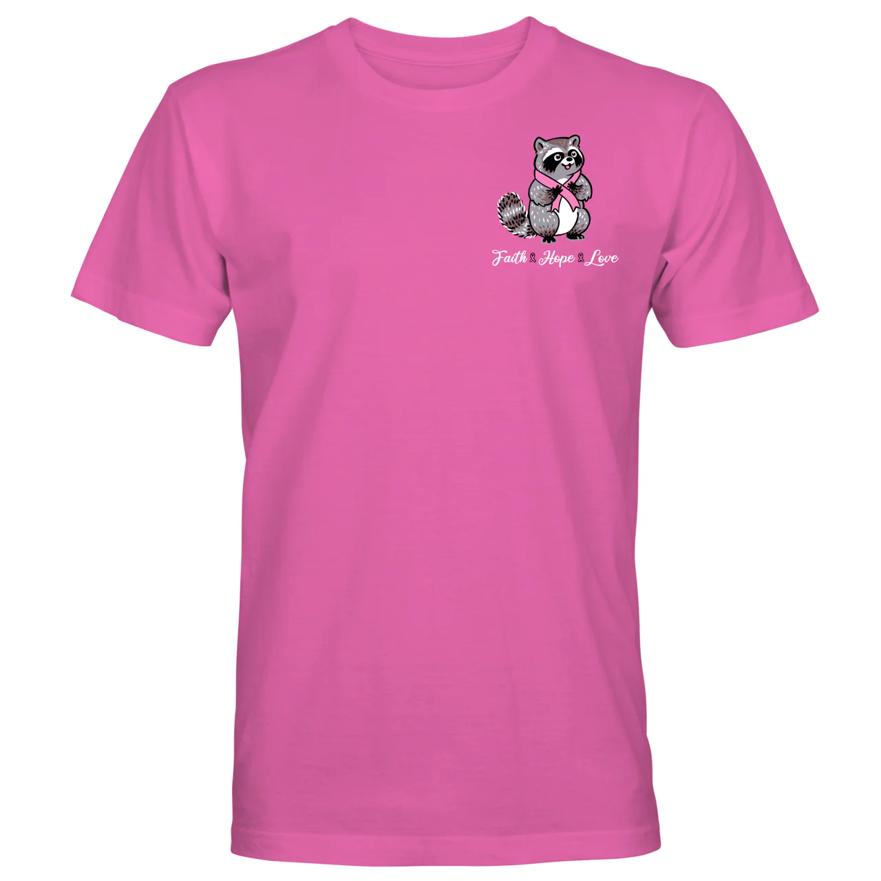 Southern Attitude Breast Cancer Dandelion Raccoons T-Shirt
