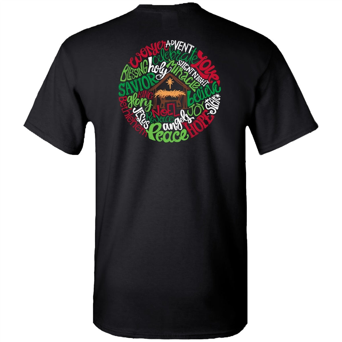 Southern Couture Classic Nativity Words Holiday T-Shirt