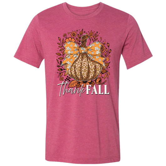 Girlie Girl Lulu Mac Pumpkin Flower Fall Canvas T-Shirt