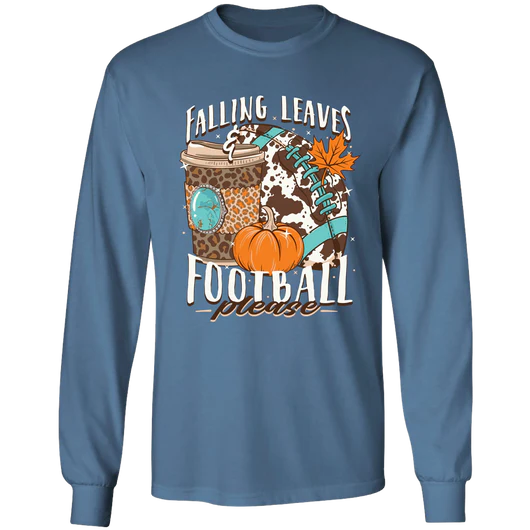 Girlie Girl Originals Leaves & Football Fall Long Sleeve T-Shirt