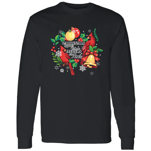 Girlie Girl Originals Christmas Cardinal Holiday Long Sleeve T-Shirt