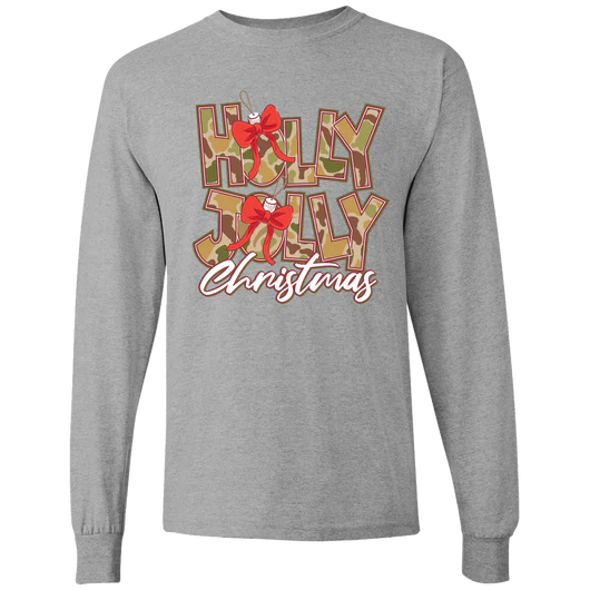 Girlie Girl Originals Holly Jolly Camo Holiday Long Sleeve T-Shirt
