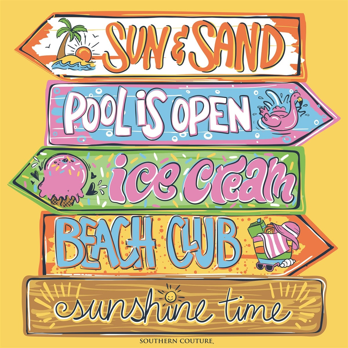 Southern Couture Soft Sun and Sand Sign Beach T-Shirt