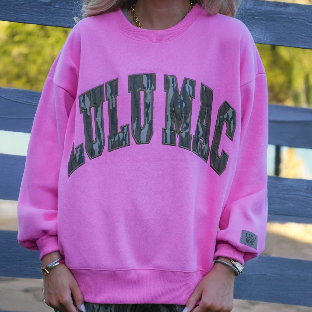 Girlie Girl Lulu Mac Mossy Oak Bottomland Camo Cozy Sweatshirt