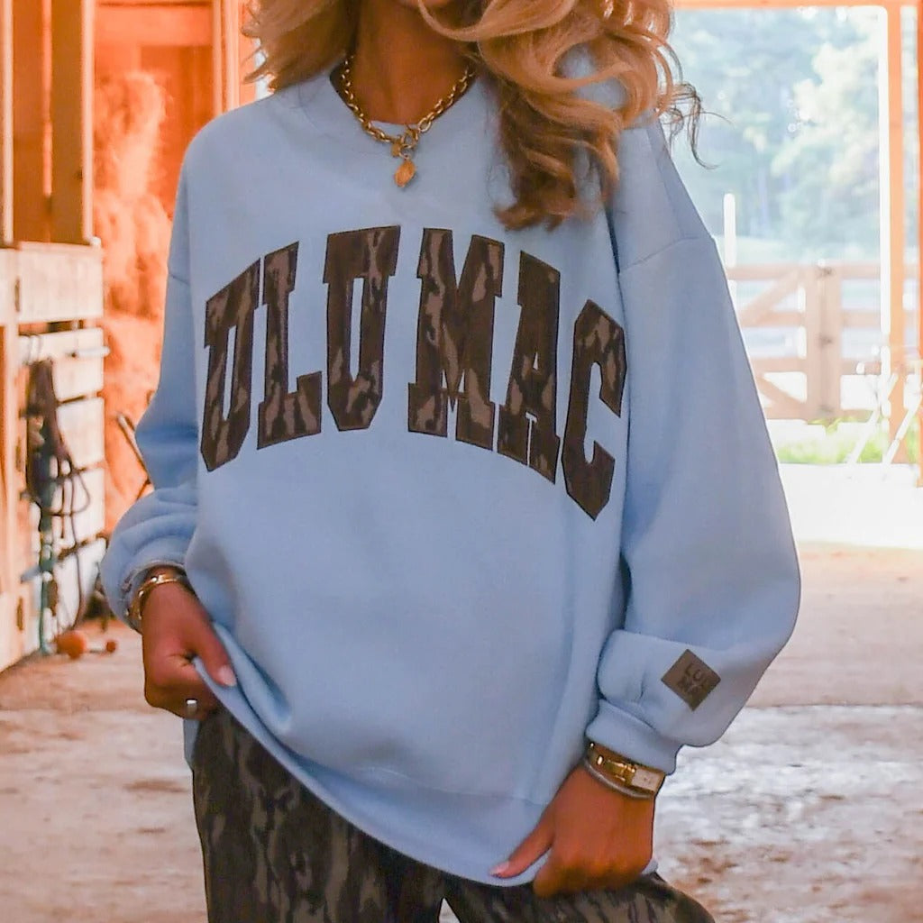 Girlie Girl Lulu Mac Mossy Oak Bottomland Camo Cozy Sweatshirt