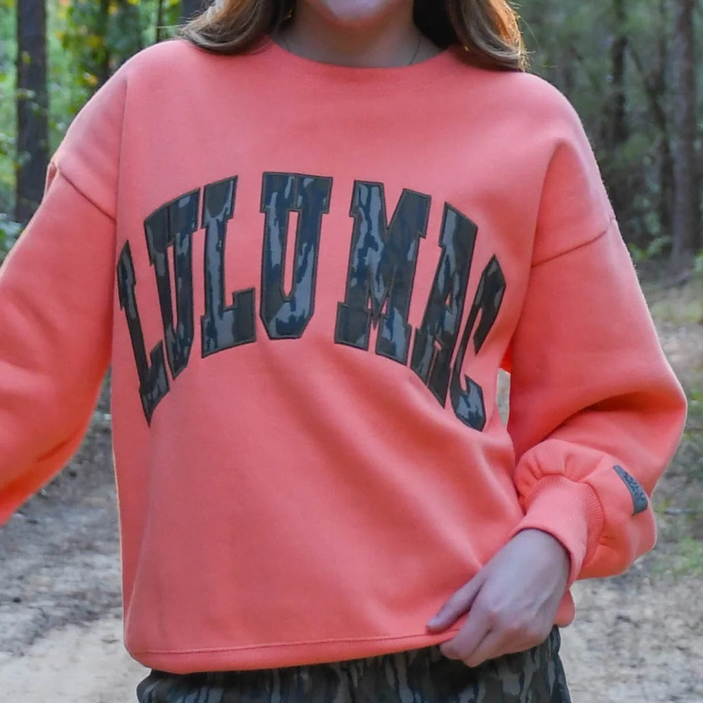 Girlie Girl Lulu Mac Mossy Oak Bottomland Camo Cozy Sweatshirt