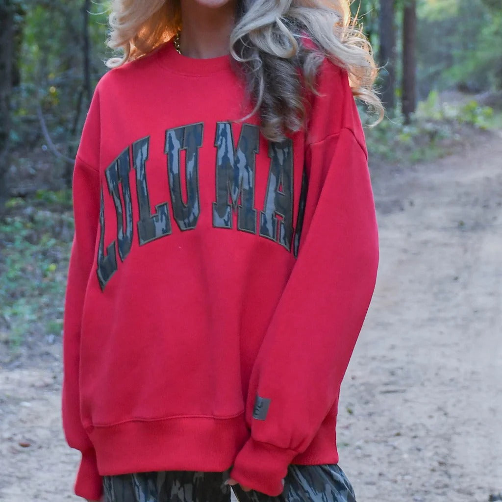 Girlie Girl Lulu Mac Mossy Oak Bottomland Camo Cozy Sweatshirt