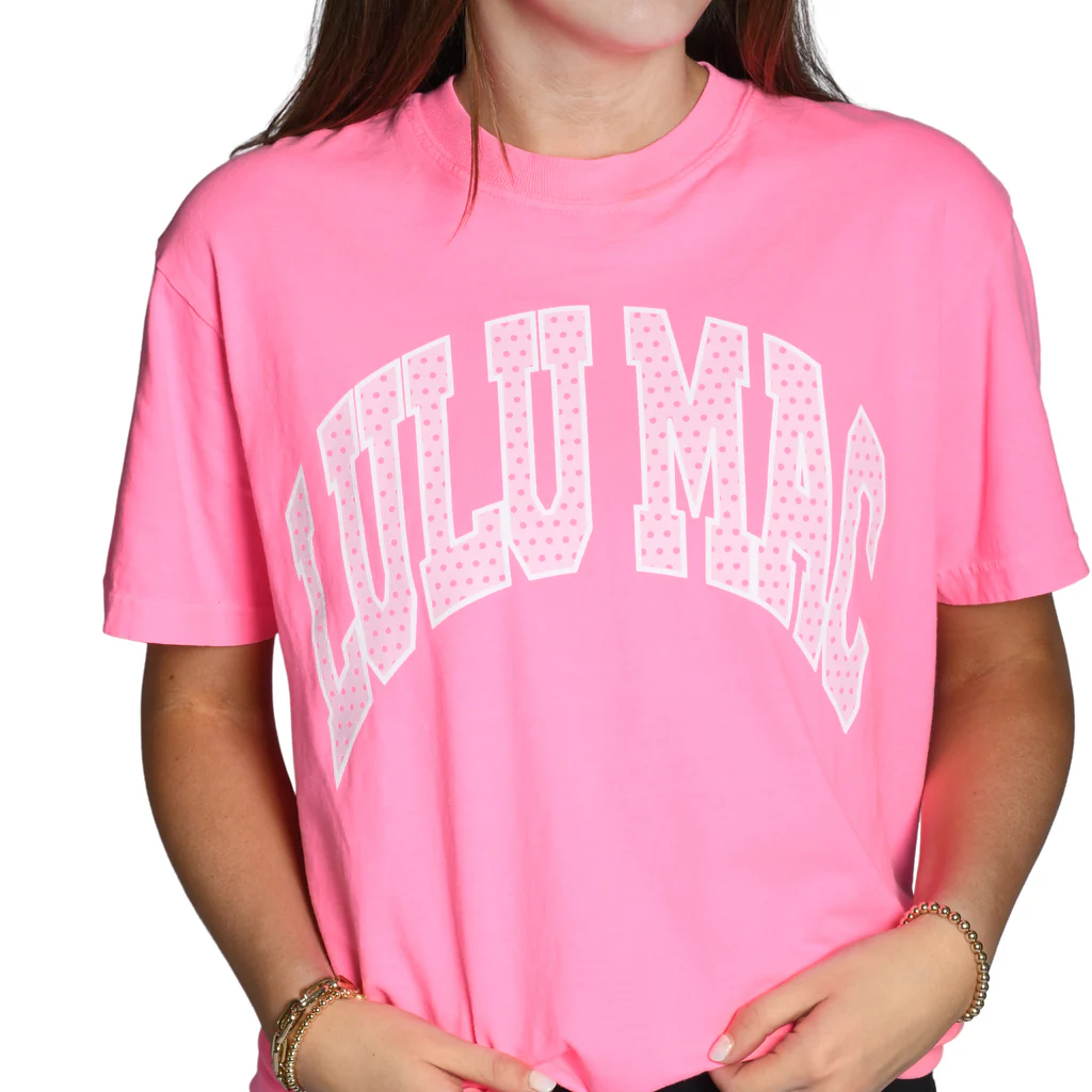 Girlie Girl Lulu Mac Polka Dot Comfort Colors T-Shirt - SimplyCuteTees